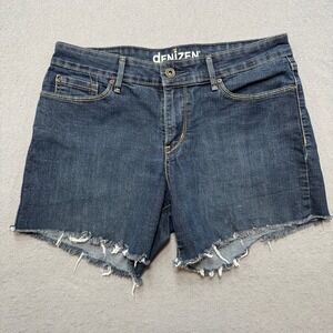 Denizen From Levi's Shorts Women's 8 Blue Dark Wash Denim Cut Off Mid Rise Fit